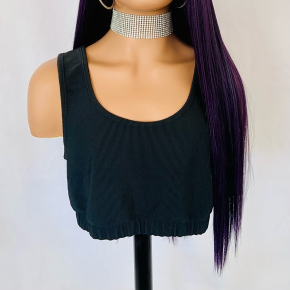 Very Pretty 28” Premium Fiber Purple Lace Front Wig for Daily Wear or Events - Picture 2 of 14